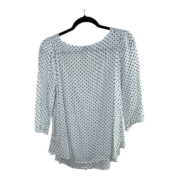 Torrid Rayon Slub Button-Front Puff Sleeve Polka Dot Top Size 2 - Picture 5 of 7